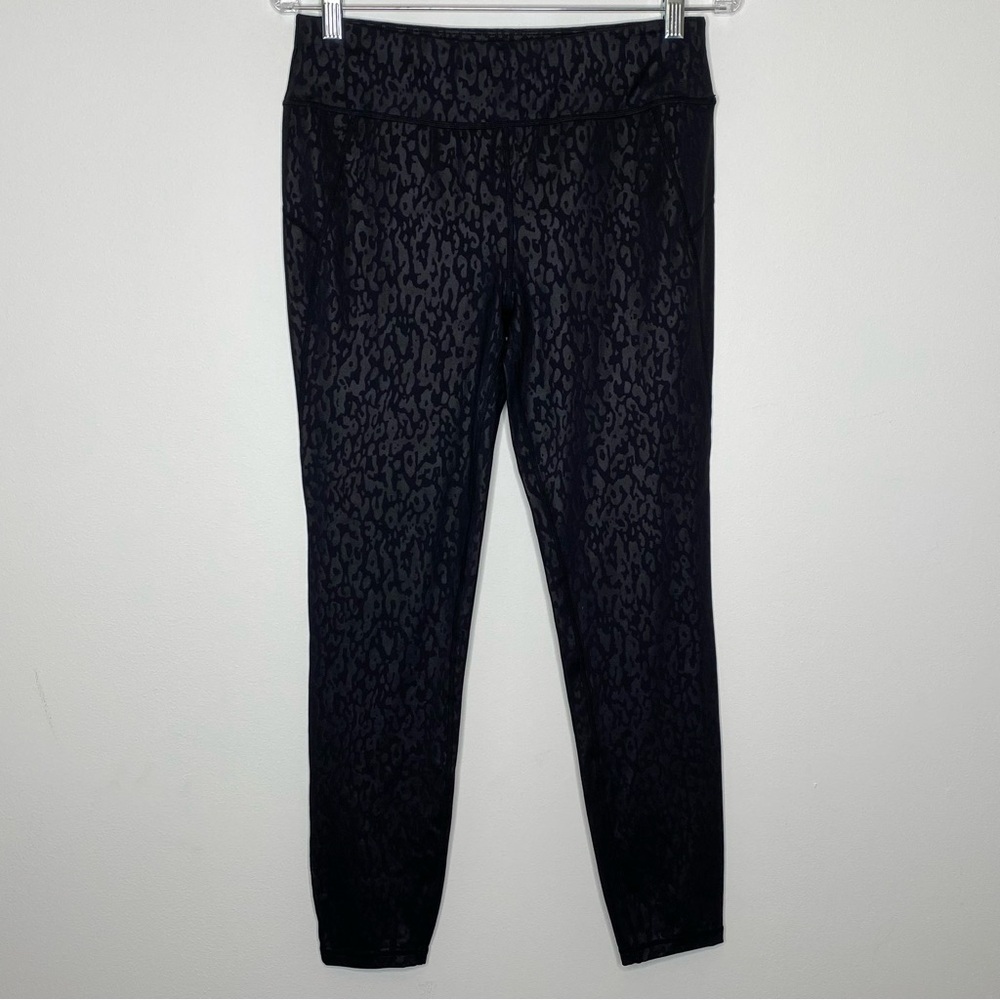 Sweaty Betty All Day Full Length Black Leopard Embossed Full Length Leggings